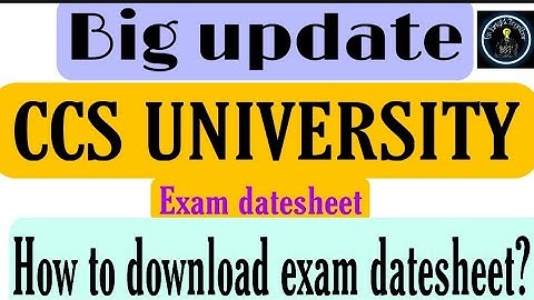 CCS university exam datesheet||How to download CCS university exam datesheet? #ccsu_news_update #ccs