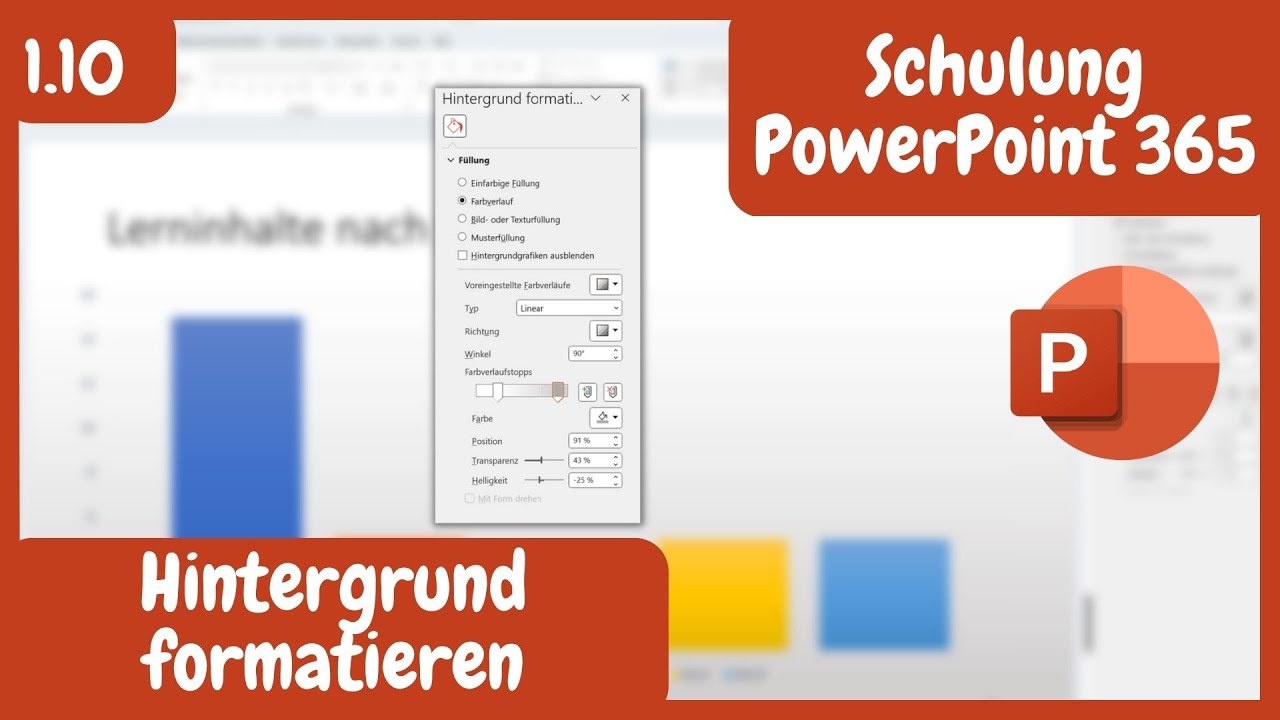 1 10 Hintergrund formatieren PowerPoint 365 MasterClass YouTube