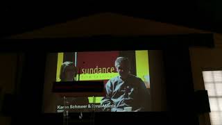 Garret Savage talks about the life of Karen Schmeer at Sundance Editors Luncheon