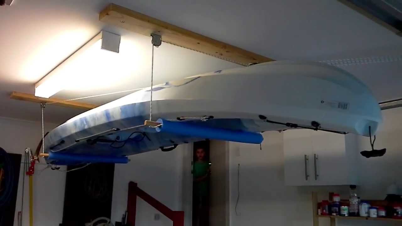 Garage Kayak Hoist - YouTube