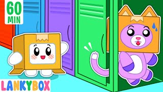 LankyBox, Are You in the Student Lockers?  Hide and Seek at School | LankyBox Channel Kids Cartoon