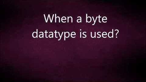 When a byte  datatype is used? | Java Interview Questions