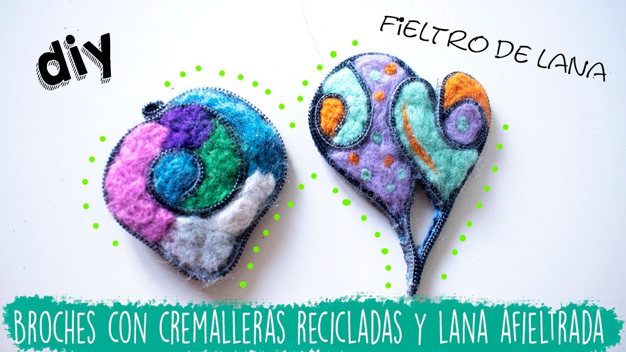 Cómo hacer broches de cremallera y fieltro de lana 📍