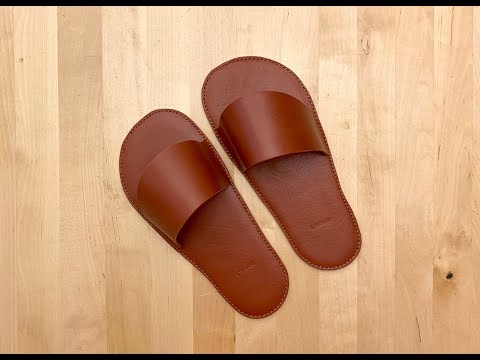 [가죽공예 leathercraft] 가죽슬리퍼 만들기 Making a leather slipper | ASMR