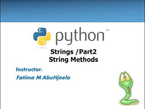 Lecture13: Strings in Python/Part2 (Strings Methods) - YouTube