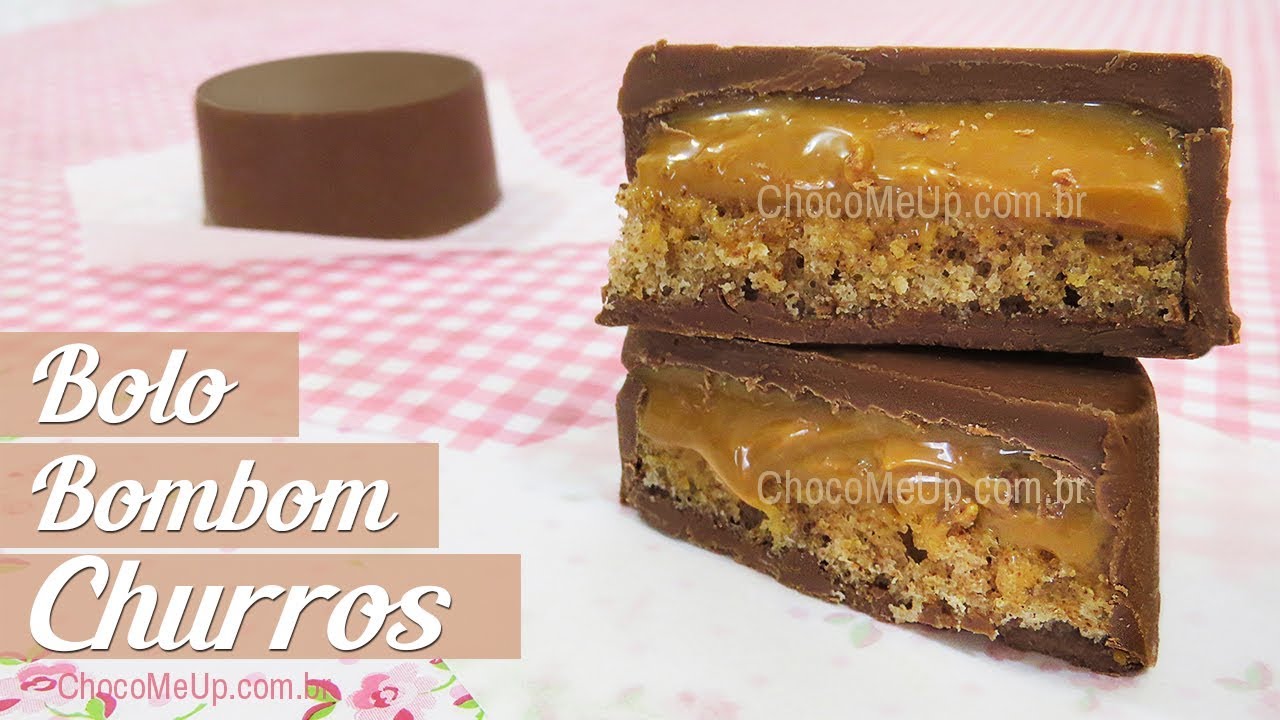 BOLO BOMBOM CHURROS RECHEADO COM DOCE DE LEITE PÁSCOA RECEITA CHOCOMEUP