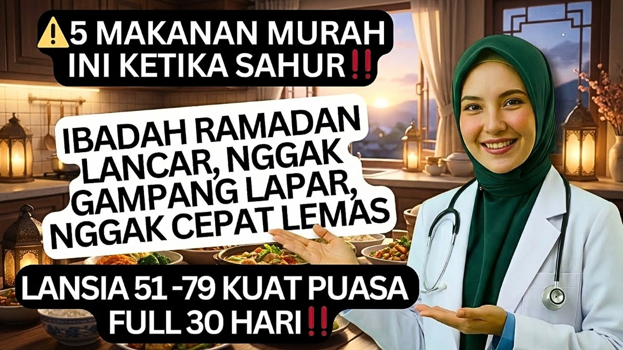 LANSIA 51–79 CEPAT LEMAS SAAT PUASA⁉️COBA 5 MAKANAN MURAH INI SAAT SAHUR‼️PUASA KUAT DAN BERTENAGA‼️