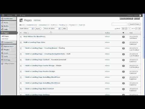 WordPress All Pages Screen