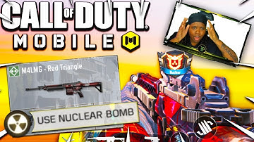 COD MOBILE M4LMG-Red triangle NUKED OUT! FREE FOR ALL NUCLEAR BOMB ON COD MOBILE (BEST M4LMG CLASS)