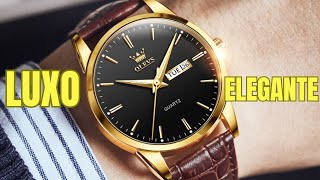 RELÓGIO de COURO OLEVS 6898, do AliExpress.