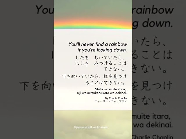 You’ll never find a rainbow if you’re looking down.NEW!チャールズ・チャップリン