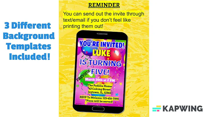 5th Birthday Party Invitations-3 Different Templates To Choose From!