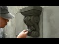 How to sculpt the beetle with cement