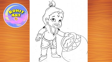Beautiful Drawing Of Little Krishna Step By Step | Krishna Easy Drawing | Lord Krishna Pencil Art