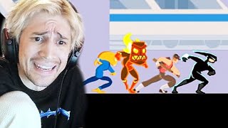 THIS IS INTENSE! xQc plays SpeedRunners with Jesse, Poke & Gigi screenshot 5