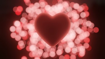 Abstract Heart Background Video 4K 60FPS Bokeh Glow Red Love Romantic Motion Background Video Loop