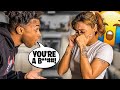 Calling My Girlfriend The "B" WORD PRANK *she attacked me*