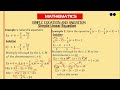 SIMPLE EQUATION AND VARIATION