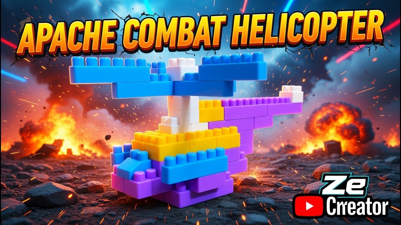 Satisfying Building Block Apache Combat Helicopter