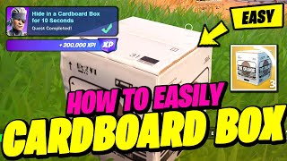 How to EASILY Hide in a CARDBOARD BOX for 10 Seconds - Fortnite Solid Snake Quest