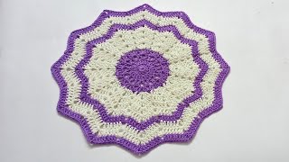 CROCHET THALPOSH - How to Crochet Rumal/Table Top/ Doily/ Sousplat -थालपोश -Crosia design 11