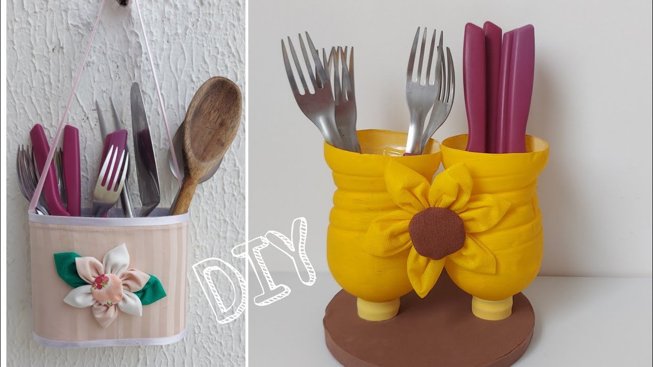 2 IDEIAS de artesanato com garrafa de óleo | Faça você mesmo