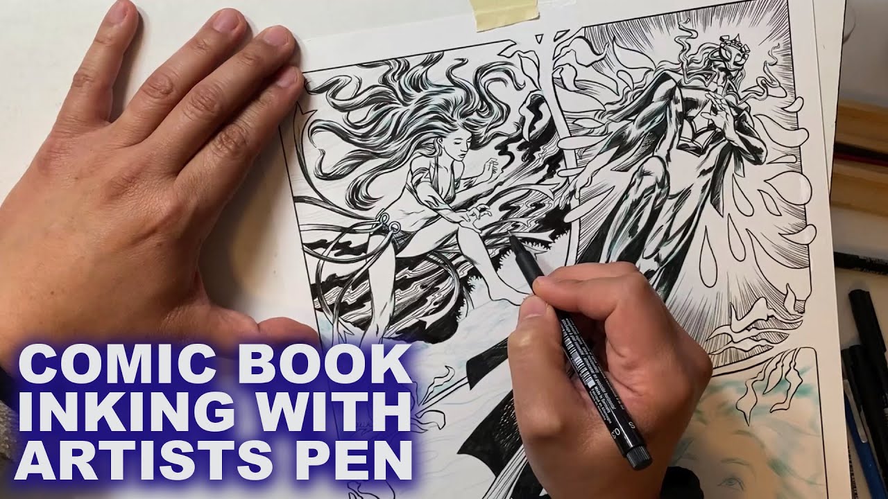 Comic Book Inking with Faber Castell PITT Artist Pen Black 199 M 