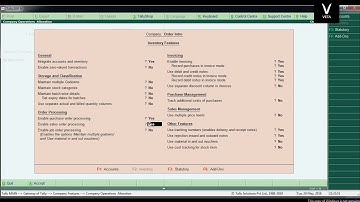 Tally ERP 9 Tamil Tutorial Part 23 Order Processing Intro