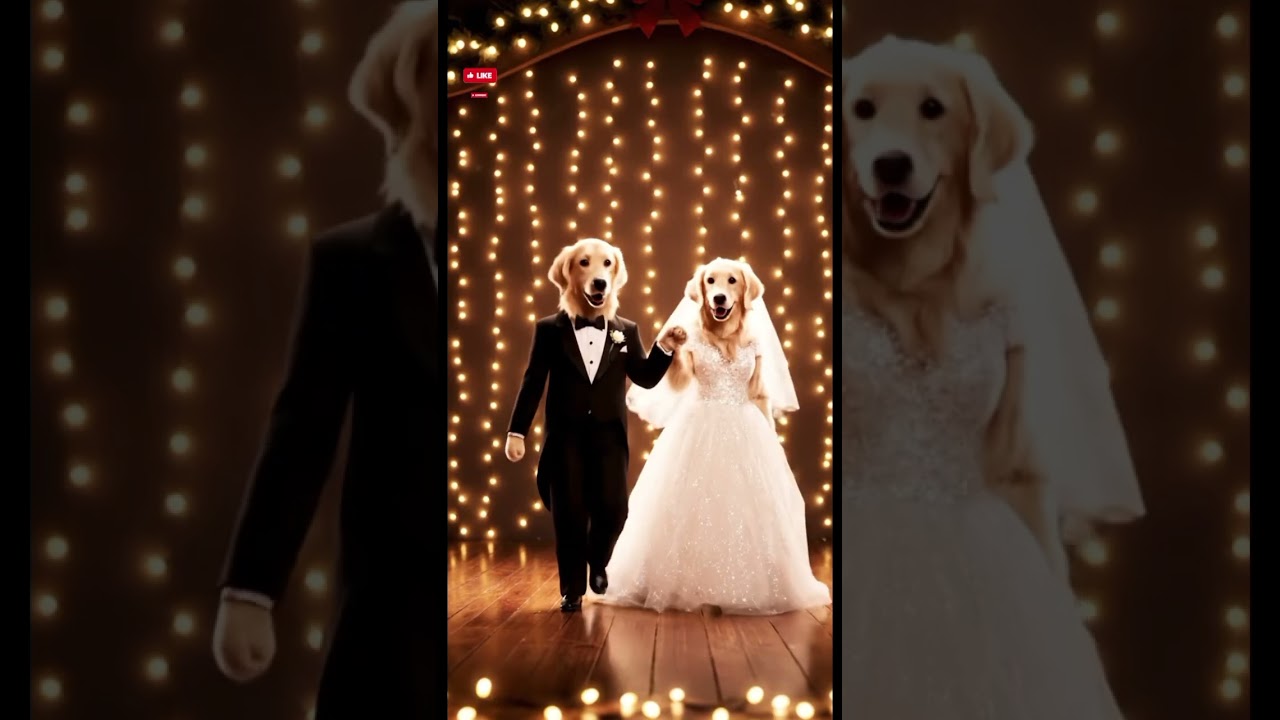 “Dog Bride & Groom Romantic Dance on Stage 💃🐾 | Cutest Wedding Moment Ever ❤️”