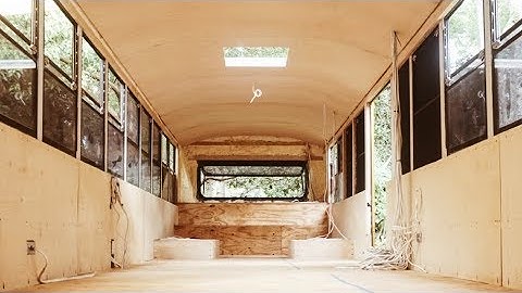 Birch Plywood Skoolie Ceiling: Bus Conversion Ep 24