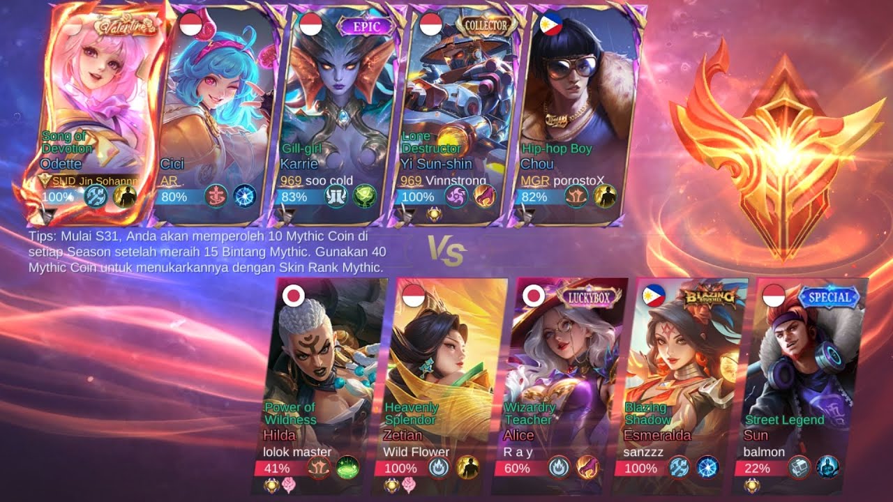 SKIN VALENTINE ODETTE Mobile Legends Bang Bang