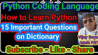 Dictionary Question in Python - 15 important Questions Answer with Explanation || Test on Meraki App