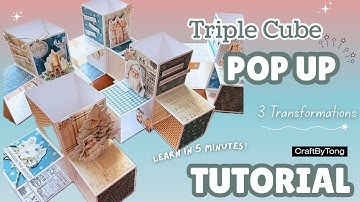 Triple Cube Pop-Up Card Tutorial | 3-Minute Easy DIY Anyone Can Make!