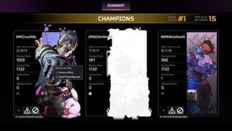 Apex Legends Champion And Kill Leader Fuse
