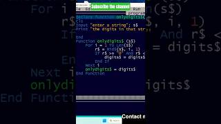 qbasic - function procedure to count total digits in a string #qbasic #functionprocedure