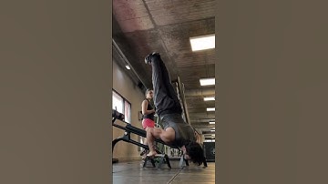 Girl reaction to handstand push ups