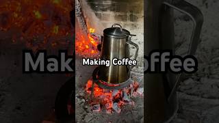 Making coffee over the fire in the kitchen at Sutter’s Fort State Historic Park