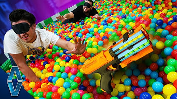 NERF Find Your Weapon Challenge! GIANT Ball Pit Edition!