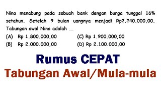 Rumus CEPAT Menghitung Tabungan Awal/Mula-mula - YouTube