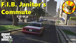 FIB janitor drives to work | GTA V driving roleplay