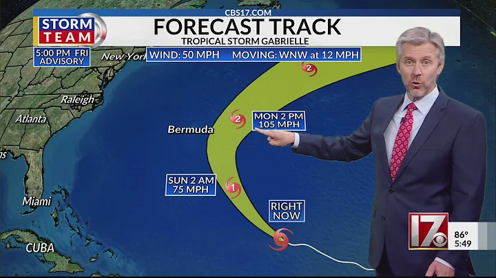 Tropical Storm Gabrielle Forecast Update Friday Sep 19 2025 Wes Hohenstein CBS 17