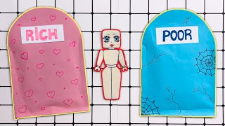 [paper diy] Poor Vs Rich  Which Outfit Do Girls Like More  가난한 사람 대 부자  ASMR DIY Paper