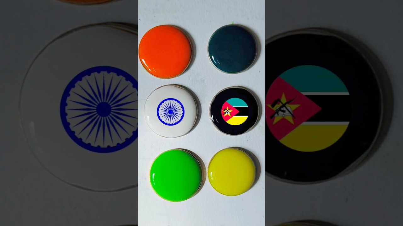 🇮🇳💧 Satisfying Colour Mixing with India & Mozambique Flag Colors | Paint Drops Art 🎨