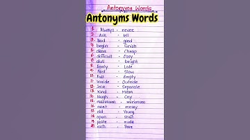 20  Antonyms Words in English l Antonyms Words english grammar l Antonyms words