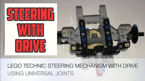 LEGO Technic Steering Mechanism With Drive (Using Universal Joints!)