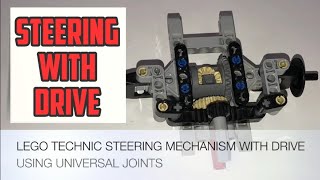 LEGO Technic Steering Mechanism With Drive (Using Universal Joints!)