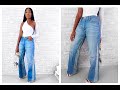 DIY NO SEW DENIM PALAZZO PANTS