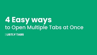 Here are four 🔢 quick and simple methods for opening numerous tabs at once! 🥳