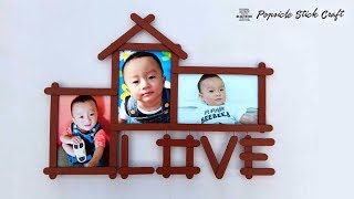 Easy Love Photo Frame with Popsicle | Ice cream sticks room decor craft ideas Easy Love Photo Frame with Popsicle | Ice cream sticks room decor craft ideas