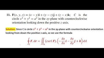 Multivariable Calculus: Ex#15.8 Q#11 Stokes Theorem Surface Integral F(x,y,z)=(x-y)i+(y-z)j+(z-x)k